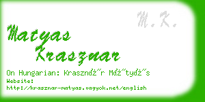 matyas krasznar business card